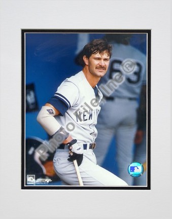 Don Mattingly, New York Yankees "In Dugout" Double Matted 8" X 10" Photograph (Unframed)