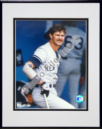 Don Mattingly, New York Yankees "In Dugout" Double Matted 8" X 10" Photograph in Black Anodized Alum