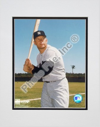 Mickey Mantle, New York Yankees "#3 Posed Batting" Double Matted 8" X 10" Photograph (Unframed)