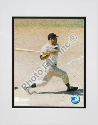 Mickey Mantle, New York Yankees "#5 Batting" Double Matted 8" X 10" Photograph (Unframed)