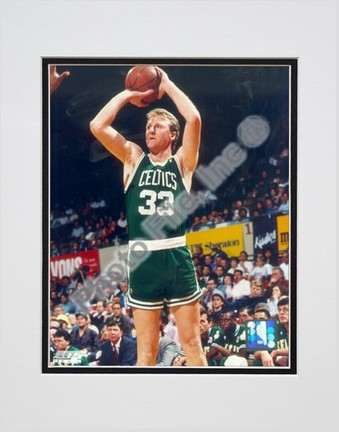 Larry Bird, Boston Celtics Double Matted 8" X 10" Photograph (Unframed)