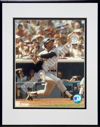 Reggie Jackson, New York Yankees Double Matted 8" X 10" Photograph in Black Anodized Aluminum Frame