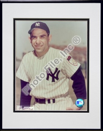Yogi Berra, New York Yankees Double Matted 8" X 10" Photograph in Black Anodized Aluminum Frame