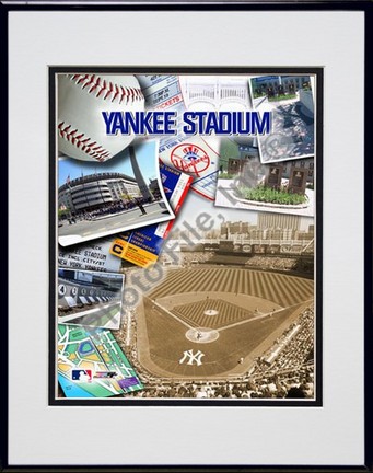 Yankee Stadium Composite Double Matted 8" x 10" Photograph in Black Anodized Aluminum Frame