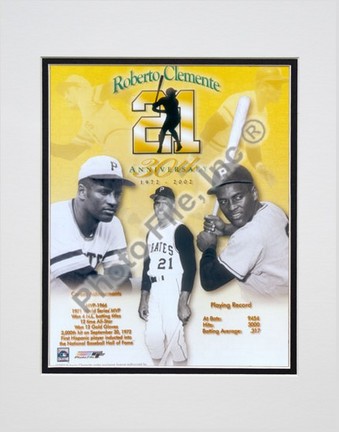 Roberto Clemente "30th Anniversary" Double Matted 8" X 10" Photograph (Unframed)