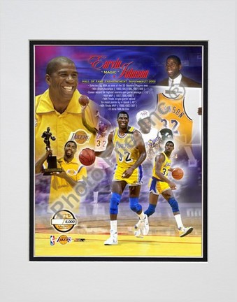 Magic Johnson, Los Angeles Lakers Limited Edition Double Matted 8" X 10" Photograph (Unframed)