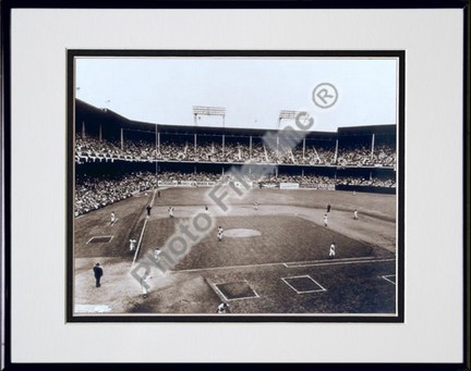 Ebbets Field "Inside" Double Matted 8" X 10" Photograph in Black Anodized Aluminum Frame