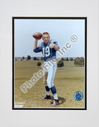 Johnny Unitas "Throwing" Double Matted 8" X 10" Photograph (Unframed)