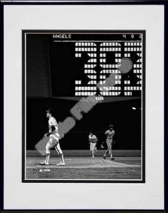 Nolan Ryan "383rd Strike Out" Double Matted 8" X 10" Photograph in Black Anodized Aluminum Frame