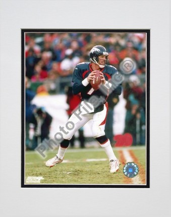 John Elway "New Uniform" Double Matted 8" X 10" Photograph (Unframed)