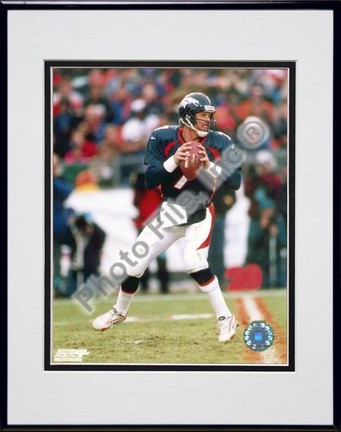 John Elway "New Uniform" Double Matted 8" X 10" Photograph in Black Anodized Aluminum Frame