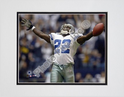 Emmitt Smith "All-Time Rushing Yard Leader #2" Celebration Double Matted 8" X 10" Photograph (Unfram