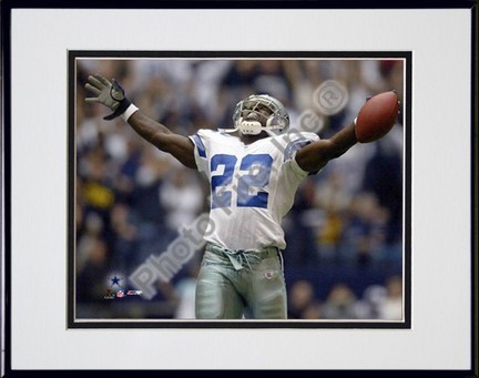 Emmitt Smith "All-Time Rushing Yard Leader #2" Celebration Double Matted 8" X 10" Photograph in Blac