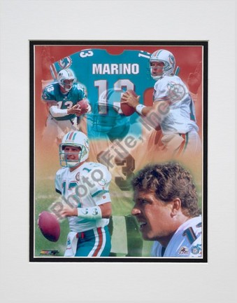 Dan Marino "Legends Composite" Double Matted 8" X 10" Photograph (Unframed)