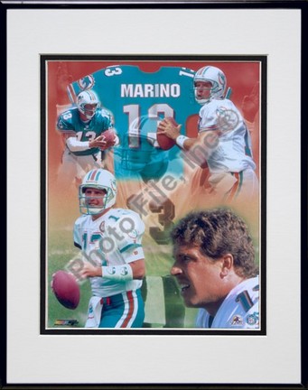 Dan Marino "Legends Composite" Double Matted 8" X 10" Photograph in Black Anodized Aluminum Frame