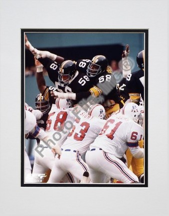 Jack Lambert, Earl Holmes, and L. C. Greenwood "Steel Curtain" Double Matted 8" X 10" Photograph (Un
