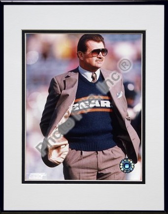 Mike Ditka "Coach - Close Up" Double Matted 8" X 10" Photograph in Black Anodized Aluminum Frame