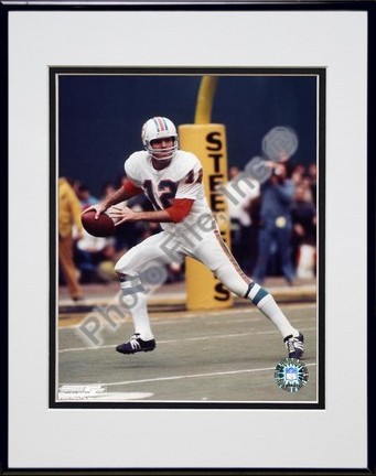 Bob Griese "Prepare to Pass" Double Matted 8" X 10" Photograph in Black Anodized Aluminum Frame