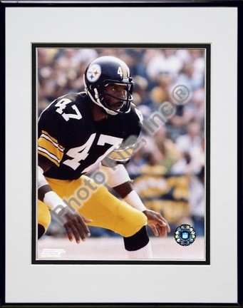 Mel Blount "Action" Double Matted 8" X 10" Photograph in Black Anodized Aluminum Frame