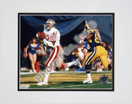 Ronnie Lott "In Endzone" Double Matted 8" X 10" Photograph (Unframed)