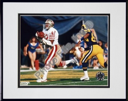 Ronnie Lott "In Endzone" Double Matted 8" X 10" Photograph in Black Anodized Aluminum Frame