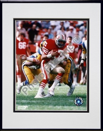 Dwight Clark "Action" Double Matted 8" X 10" Photograph in Black Anodized Aluminum Frame