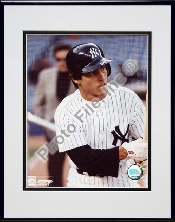 Bucky Dent "At Bat" Double Matted 8" X 10" Photograph in Black Anodized Aluminum Frame