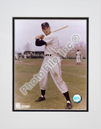 Bobby Thomson "Posed with Bat" Double Matted 8" X 10" Photograph (Unframed)