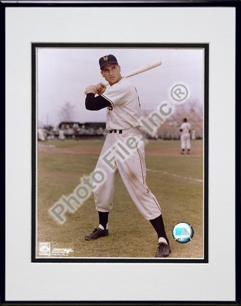 Bobby Thomson "Posed with Bat" Double Matted 8" X 10" Photograph in Black Anodized Aluminum Frame