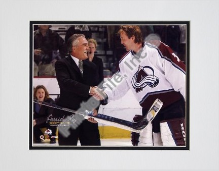 Patrick Roy (with Rogatien Vachon) "1000th Game" Double Matted 8" x 10" Photograph (Unframed)