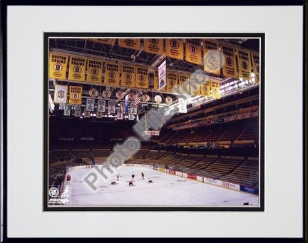Boston Garden (NHL) Double Matted 8" X 10" Photograph in Black Anodized Aluminum Frame