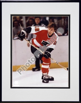 Bobby Clarke "Action" Double Matted 8" X 10" Photograph in Black Anodized Aluminum Frame