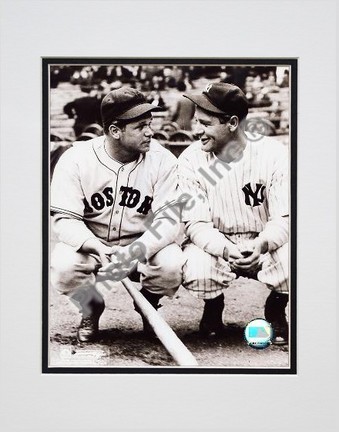 Jimmie Foxx and Lou Gehrig Double Matted 8" X 10" Photograph (Unframed)