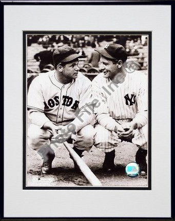 Jimmie Foxx and Lou Gehrig Double Matted 8" X 10" Photograph in Black Anodized Aluminum Frame