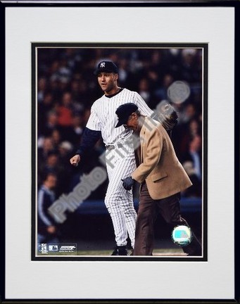Derek Jeter and Phil Rizzuto Double Matted 8" X 10" Photograph in Black Anodized Aluminum Frame