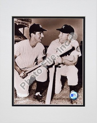 Billy Martin and Mickey Mantle Double Matted 8" X 10" Photograph (Unframed)