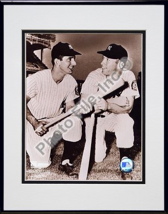 Billy Martin and Mickey Mantle Double Matted 8" X 10" Photograph in Black Anodized Aluminum Frame