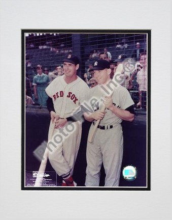 Ted Williams and Mickey Mantle Double Matted 8" X 10" Photograph (Unframed)