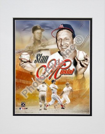 Stan Musial "Legends Composite" Double Matted 8" X 10" Photograph (Unframed)