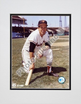 Brooks Robinson "Posed Kneeling with Bat" Double Matted 8" X 10" Photograph (Unframed)