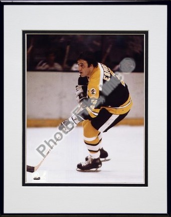 Phil Esposito (Boston Bruins) "Action" Double Matted 8" X 10" Photograph in Black Anodized Aluminum 