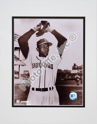 Satchel Paige "Ball in Glove" Double Matted 8" X 10" Photograph (Unframed)