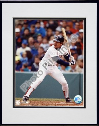 Wade Boggs (Boston Red Sox) "Batting" Double Matted 8" X 10" Photograph in Black Anodized Aluminum F