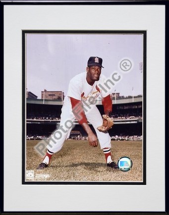 Bob Gibson "Pitching" Double Matted 8" X 10" Photograph in Black Anodized Aluminum Frame