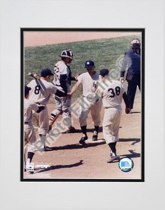 Roger Maris "#6 Shaking Hands at Homeplate" Double Matted 8" X 10" Photograph (Unframed)