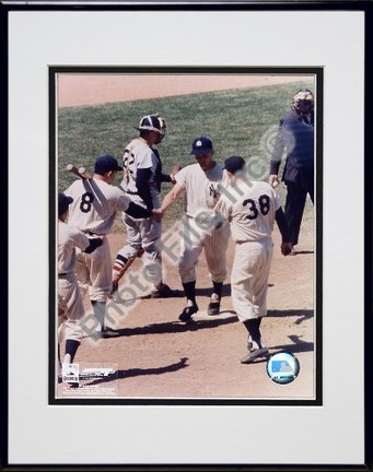 Roger Maris "#6 Shaking Hands at Homeplate" Double Matted 8" X 10" Photograph in Black Anodized Alum
