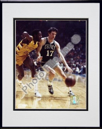 John Havlicek "Action" Double Matted 8" X 10" Photograph in Black Anodized Aluminum Frame