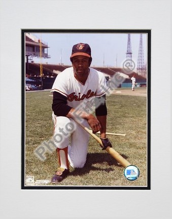 Frank Robinson Baltimore Orioles "Kneeling with Bat" Double Matted 8" X 10" Photograph (Unframed)