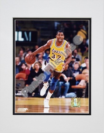 Magic Johnson "Ball in Right Hand" Double Matted 8" X 10" Photograph (Unframed)