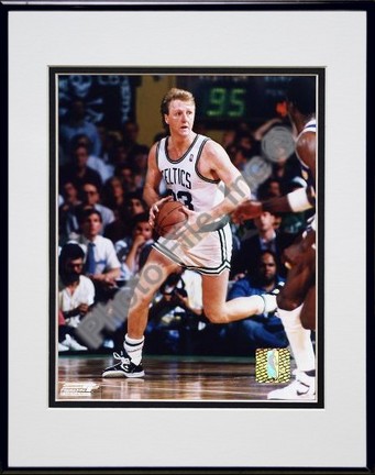 Larry Bird "Ball in Both Hands" Double Matted 8" X 10" Photograph in Black Anodized Aluminum Frame